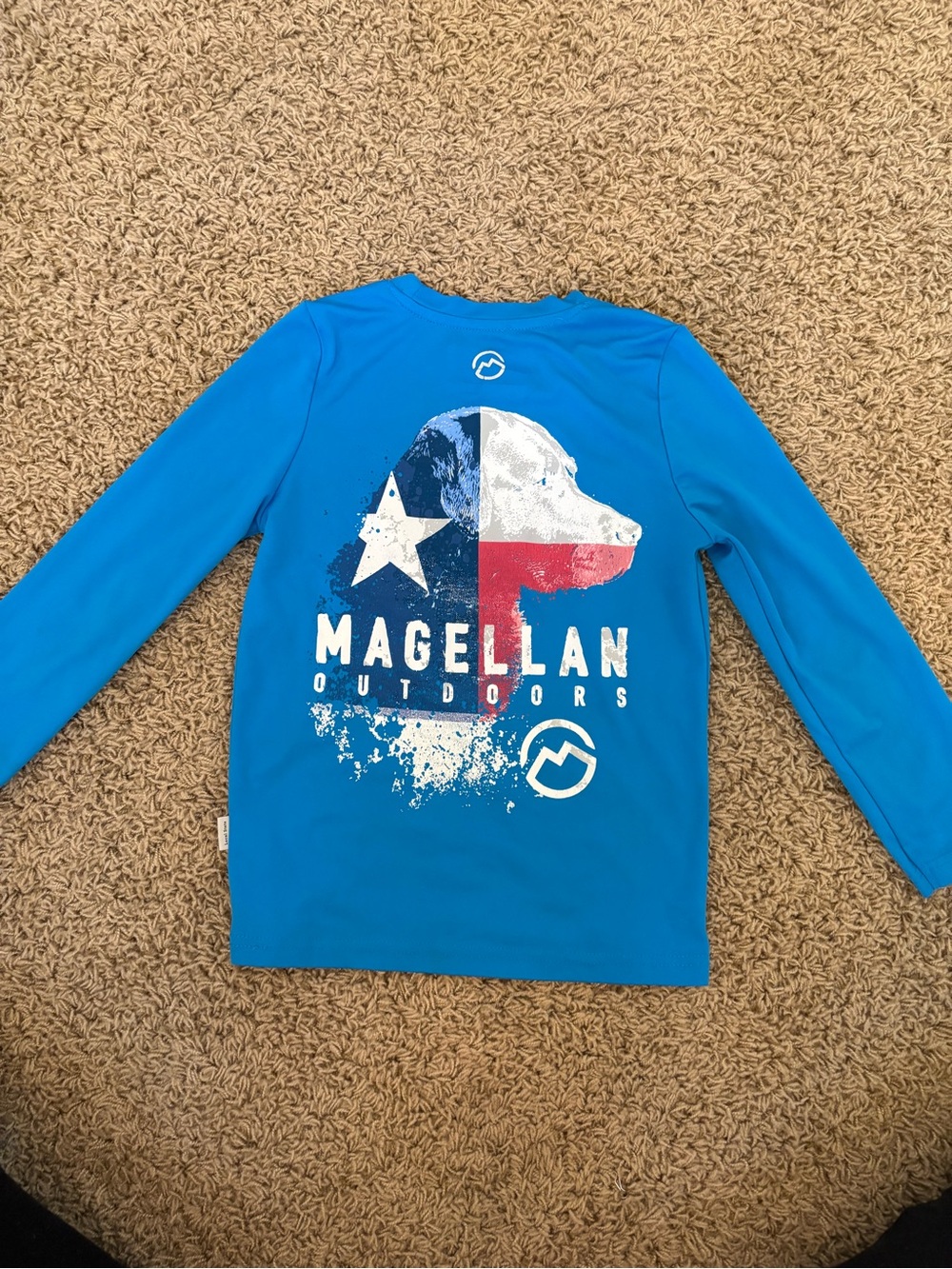 Magellan Outdoors Blue Graphic Long Sleeve Shirt, Boys Size XS (6/7)